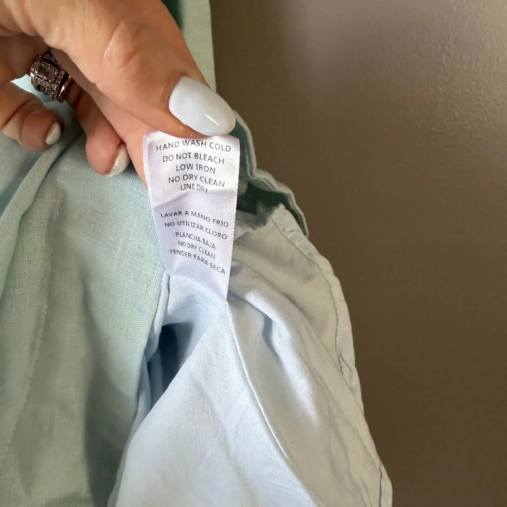 Light Blue Mini Dress with bow straps adjustable size small Mable Anthropologie - Picture 7 of 9